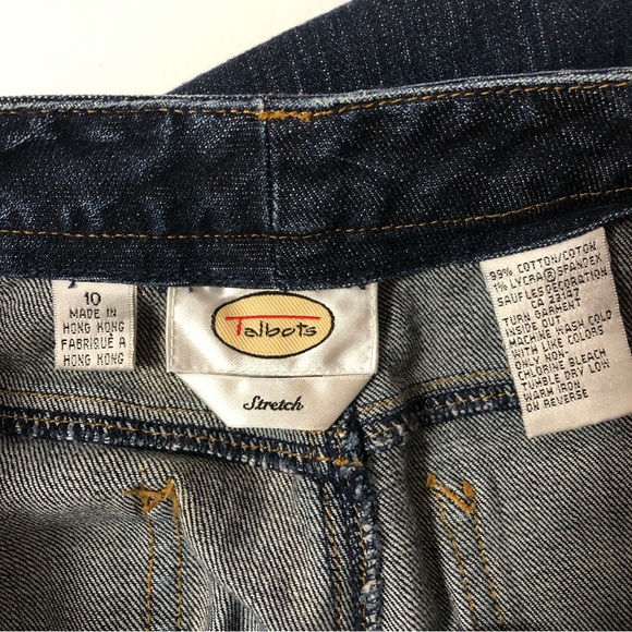 Vintage Talbots Embroidered Straight Leg Jean Sz 10 Velvet Sequins Stretch Y2K - Picture 3 of 7